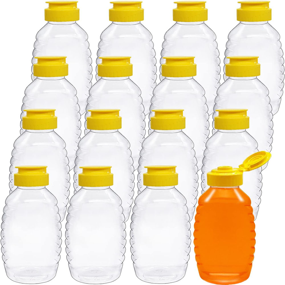 Mason Jar 8Oz - 8oz Clear Plastic Honey Bottles, Squeeze