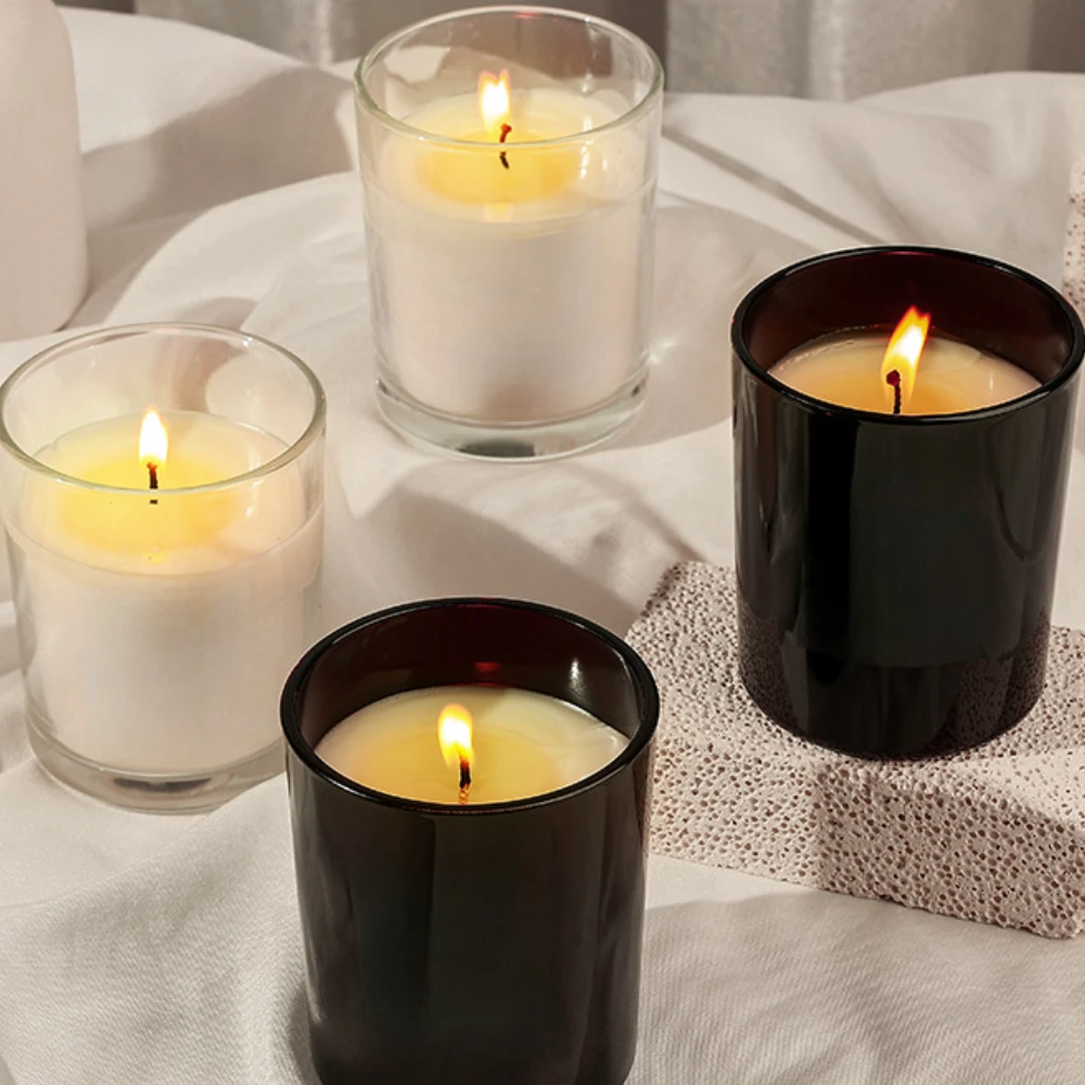 Luxury Candle Supplies Usa - Luxury Glass Candle Jar Black White