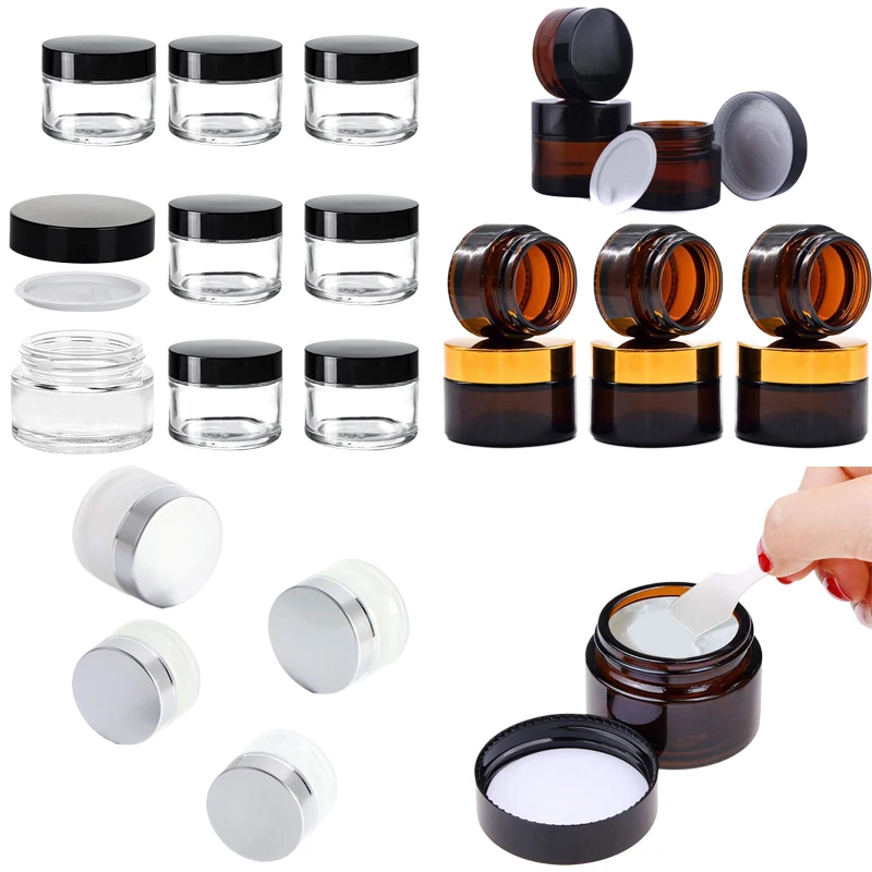 5Pcs 5g-100g Mini Amber Round  - Candle Supplies Glass Jars 评论和价格