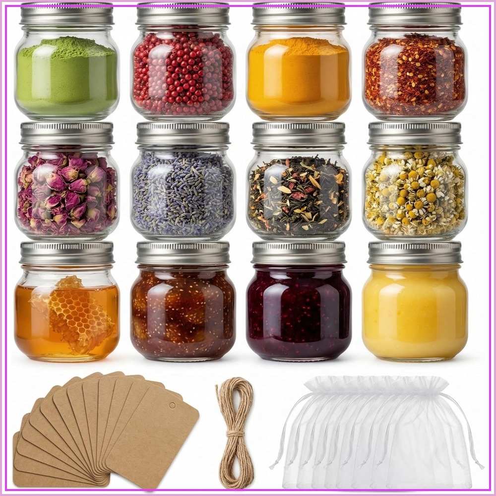 12-Pack 8 oz Mason Jars with A - Mason Jar 8Oz 评论和价格