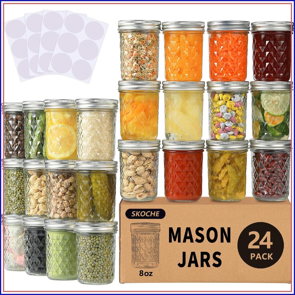8 oz Mason Jars 24 Pack, Half  - Mason Jar 8Oz 评论和价格
