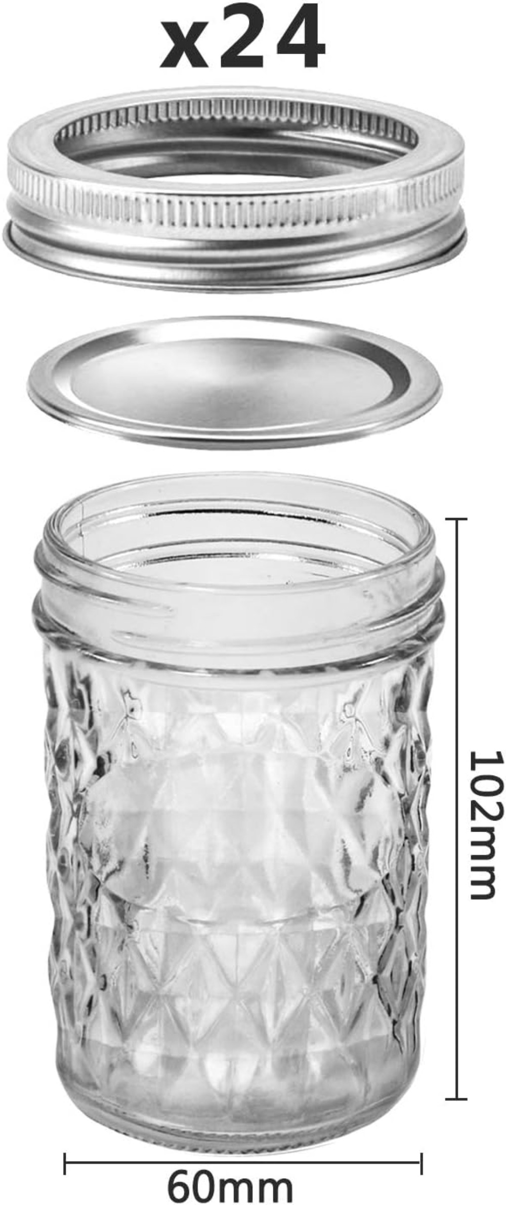 8 oz Mason Jars 24 Pack, Half  - Mason Jar 8Oz 评论和价格