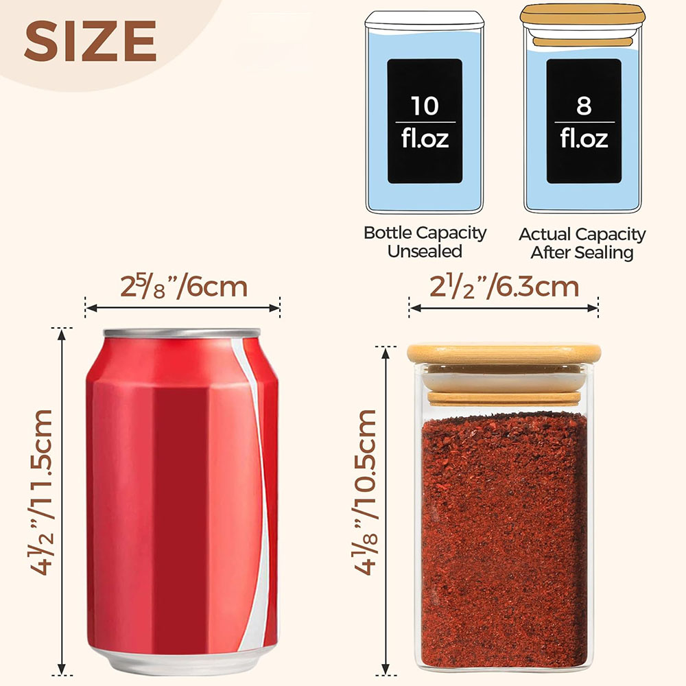 Glass Spice Jars with Bamboo L - Mason Jar 8Oz 评论和价格