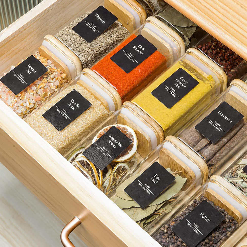 Glass Spice Jars with Bamboo L - Mason Jar 8Oz 评论和价格