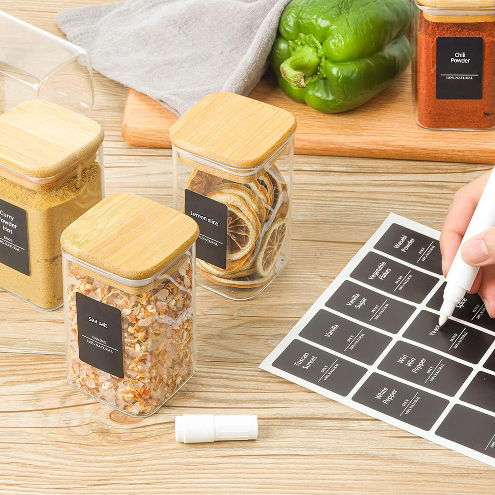 Glass Spice Jars with Bamboo L - Mason Jar 8Oz 评论和价格