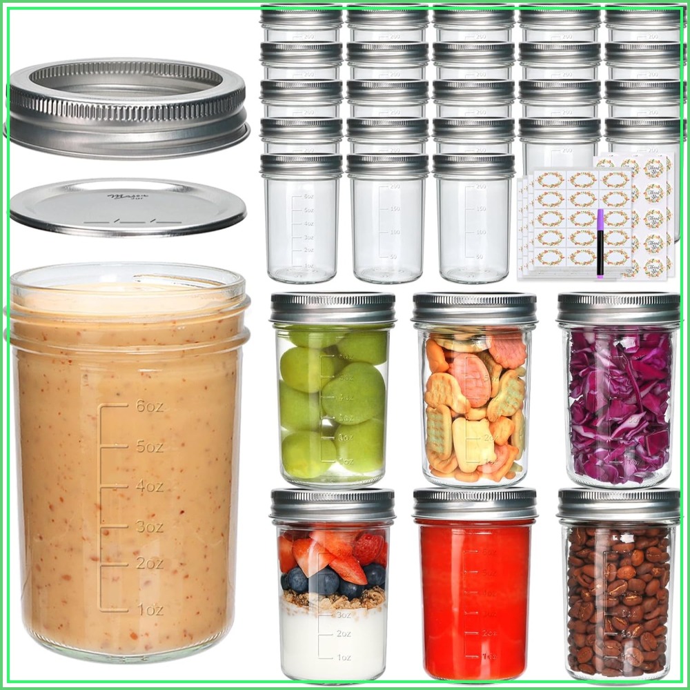30 Pack 8 oz Mason Jars with L - Mason Jar 8Oz 评论和价格
