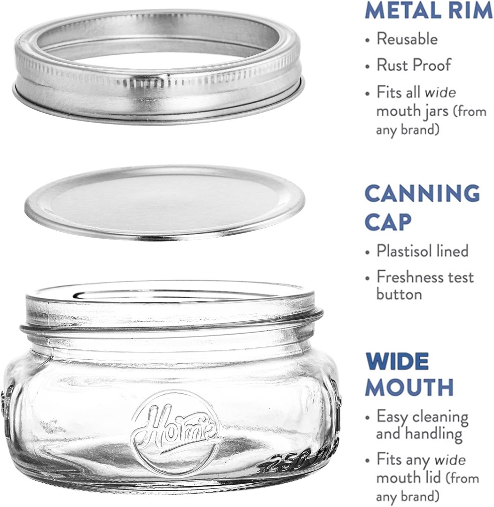 12-Pack 8oz Wide Mouth Glass M - Mason Jar 8Oz 评论和价格