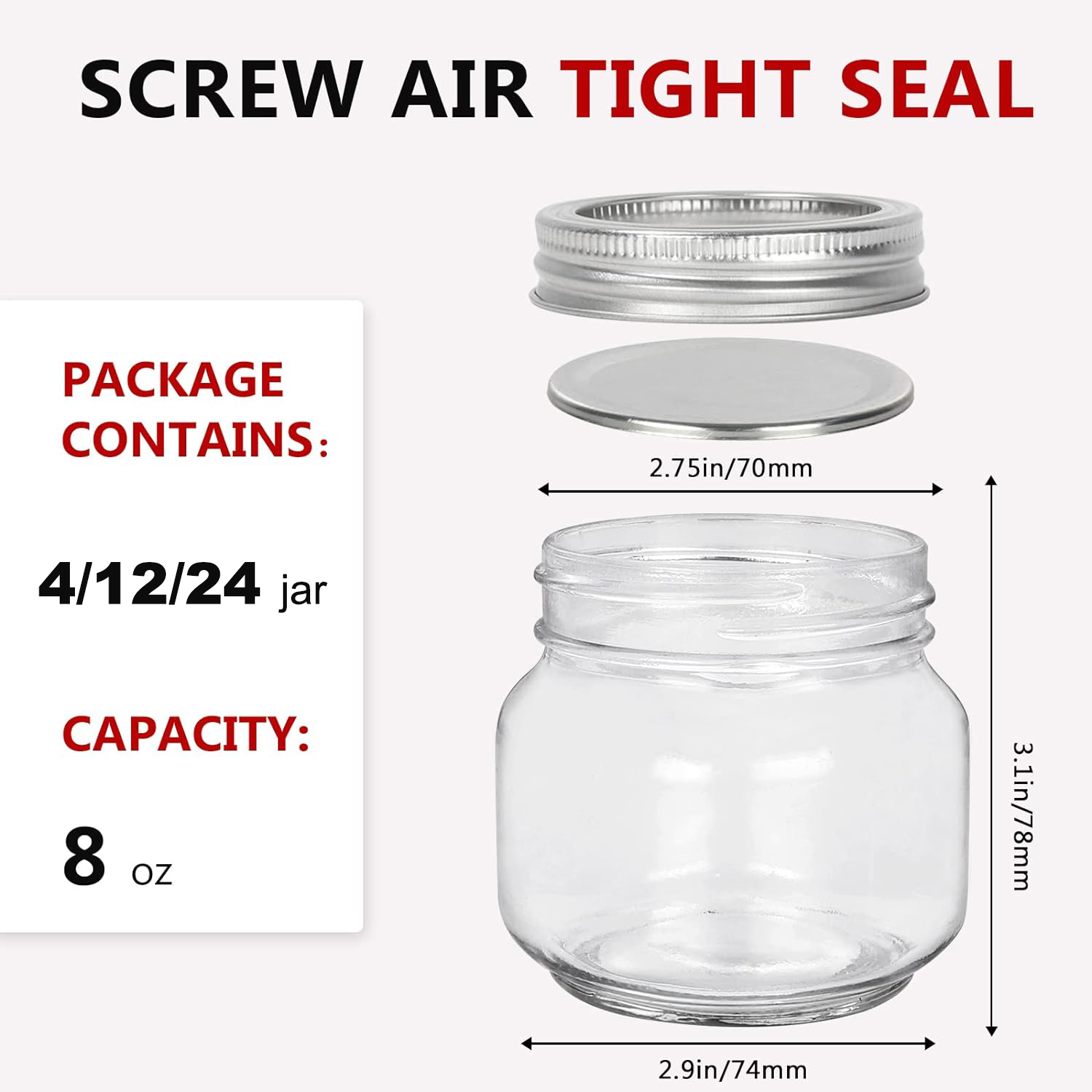 Mason Jars 8oz Regular Mouth G - Mason Jar 8Oz 评论和价格