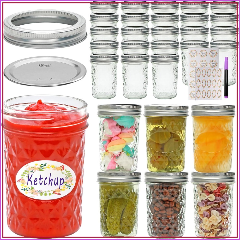 30 Pack 8 oz Mason Jars with A - Mason Jar 8Oz 评论和价格