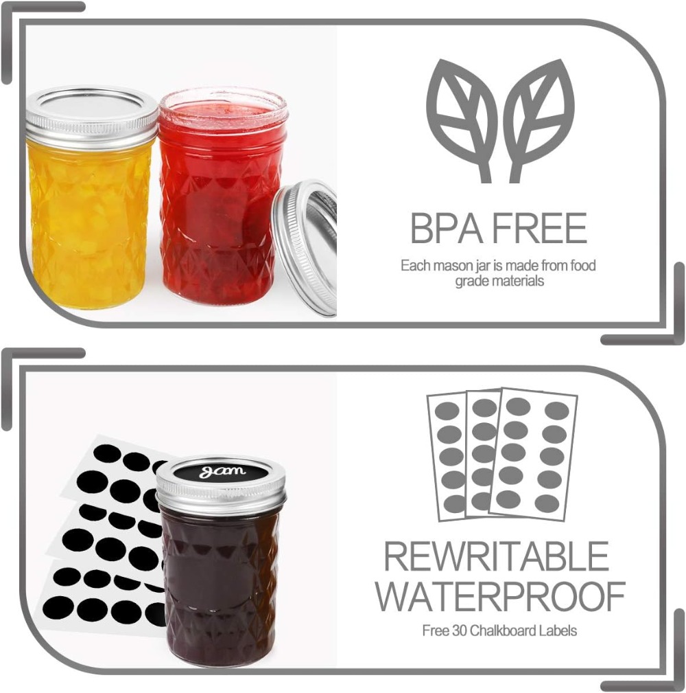 16-Pack 8oz Mason Jars with Re - Mason Jar 8Oz 评论和价格