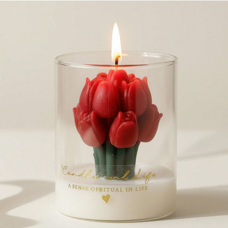 Tulip Candle in Glass Jar Deco - Candle Supplies Glass Jars 评论和价格