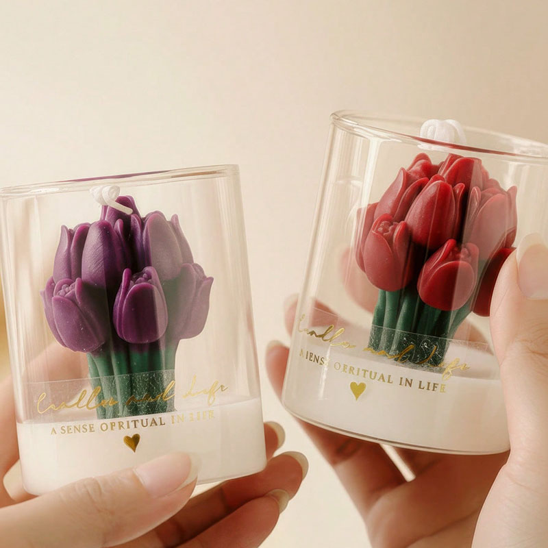 Tulip Candle in Glass Jar Deco - Candle Supplies Glass Jars 评论和价格