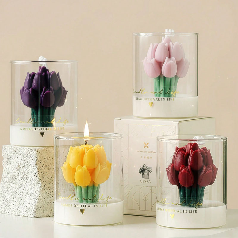 Tulip Candle in Glass Jar Deco - Candle Supplies Glass Jars 评论和价格